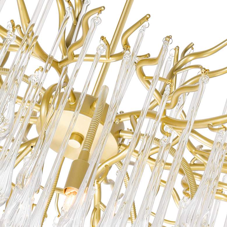 Image 4 Anita 26" Wide Gold Leaf and Crystal 6-Light Chandelier more views