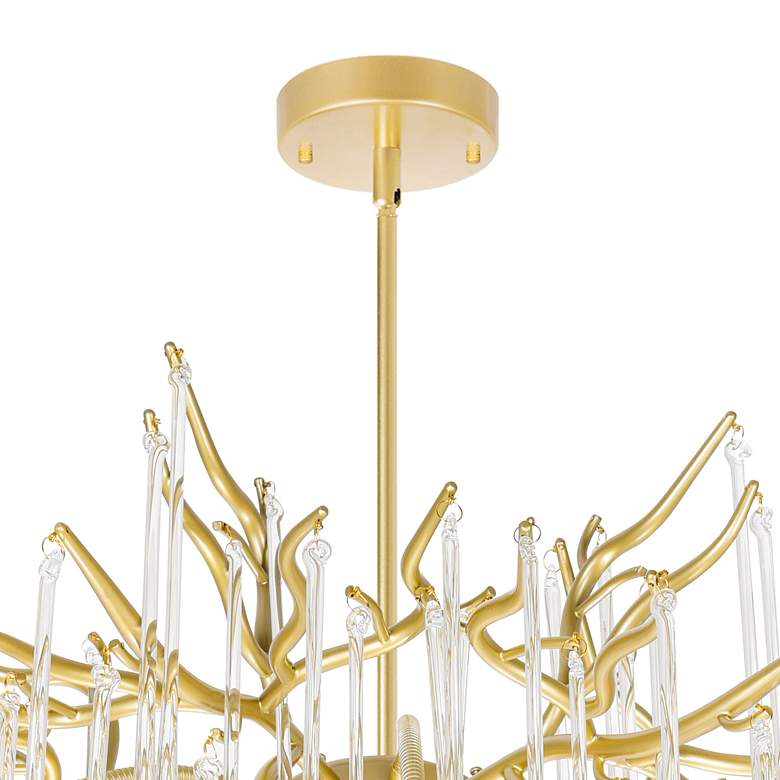 Image 5 Anita 26" Wide Gold Leaf and Crystal 6-Light Chandelier more views
