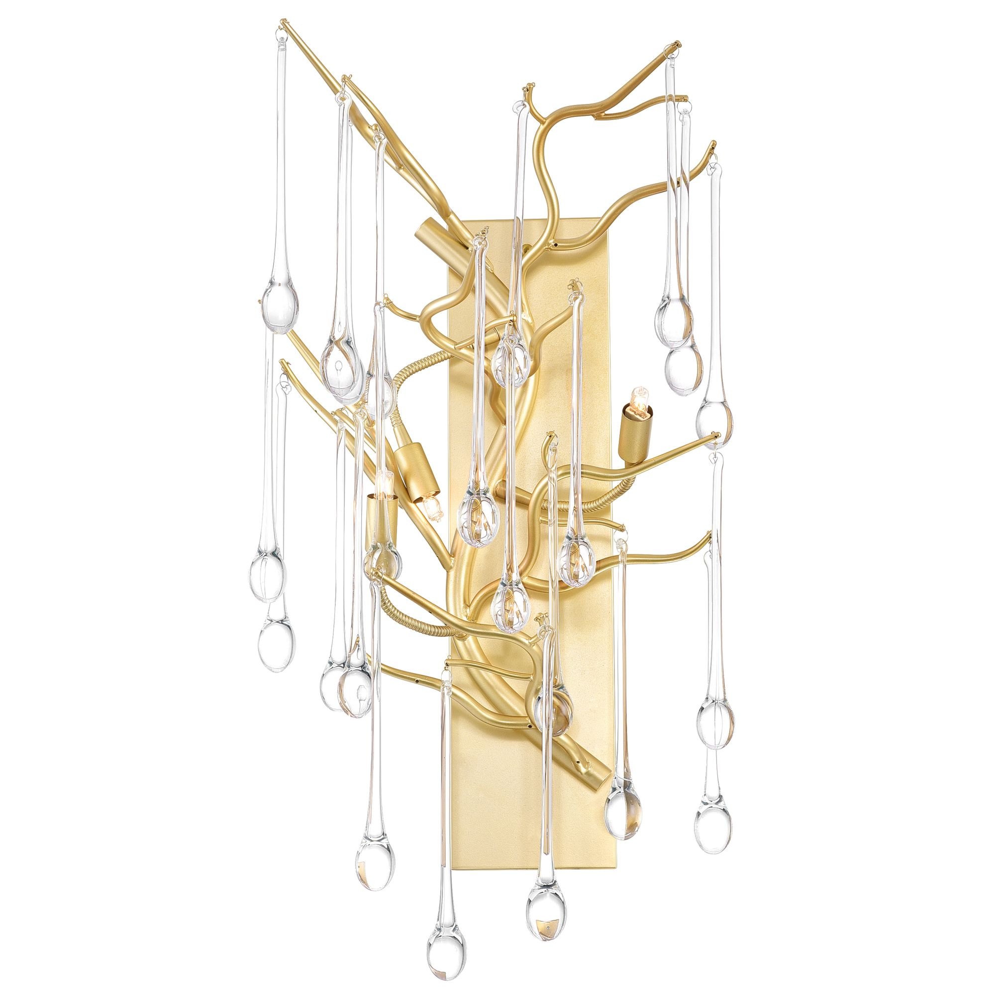 Image 2 Anita 3 Light Gold Leaf Wall Sconce more views