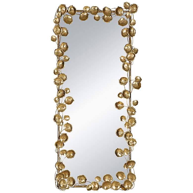 Image 3 Anita 31" x 60 3/4" Golden Leaf Rectangular Wall Mirror