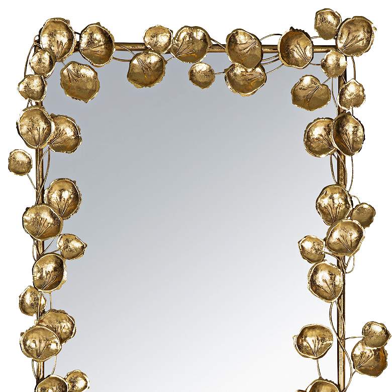 Image 4 Anita 31" x 60 3/4" Golden Leaf Rectangular Wall Mirror more views