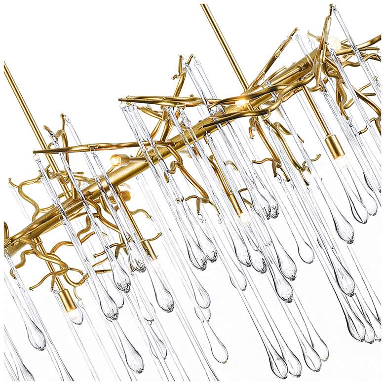 Image 5 Anita 47" Wide Gold Leaf 10-Light Linear Chandelier more views
