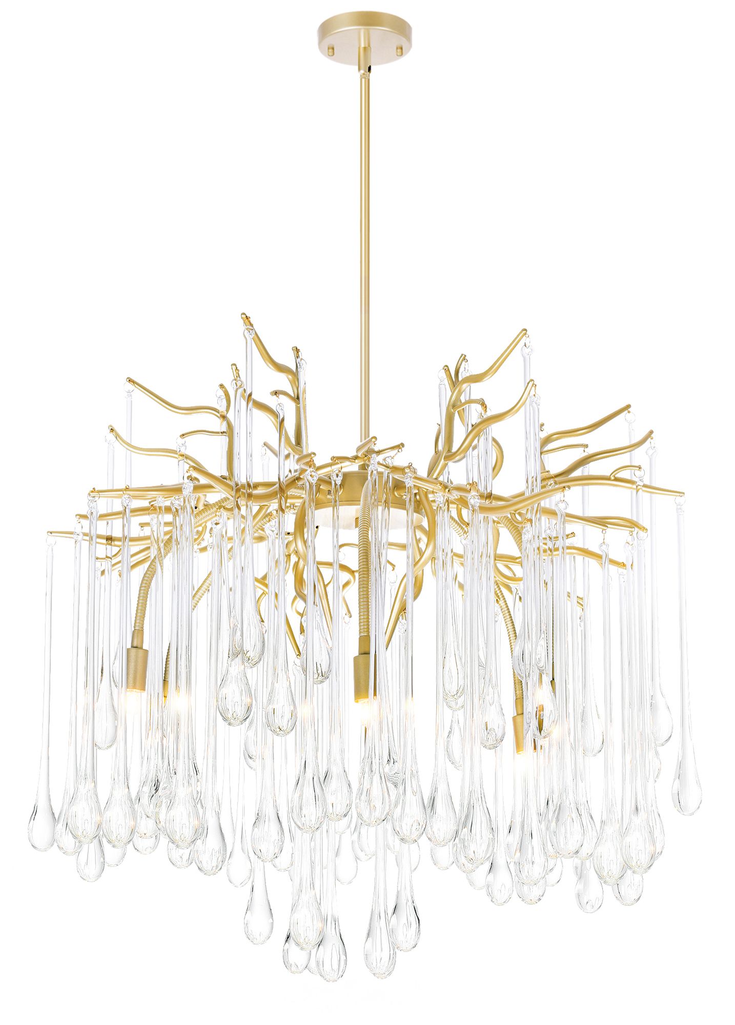 Anita 6 Light Gold Leaf Chandelier