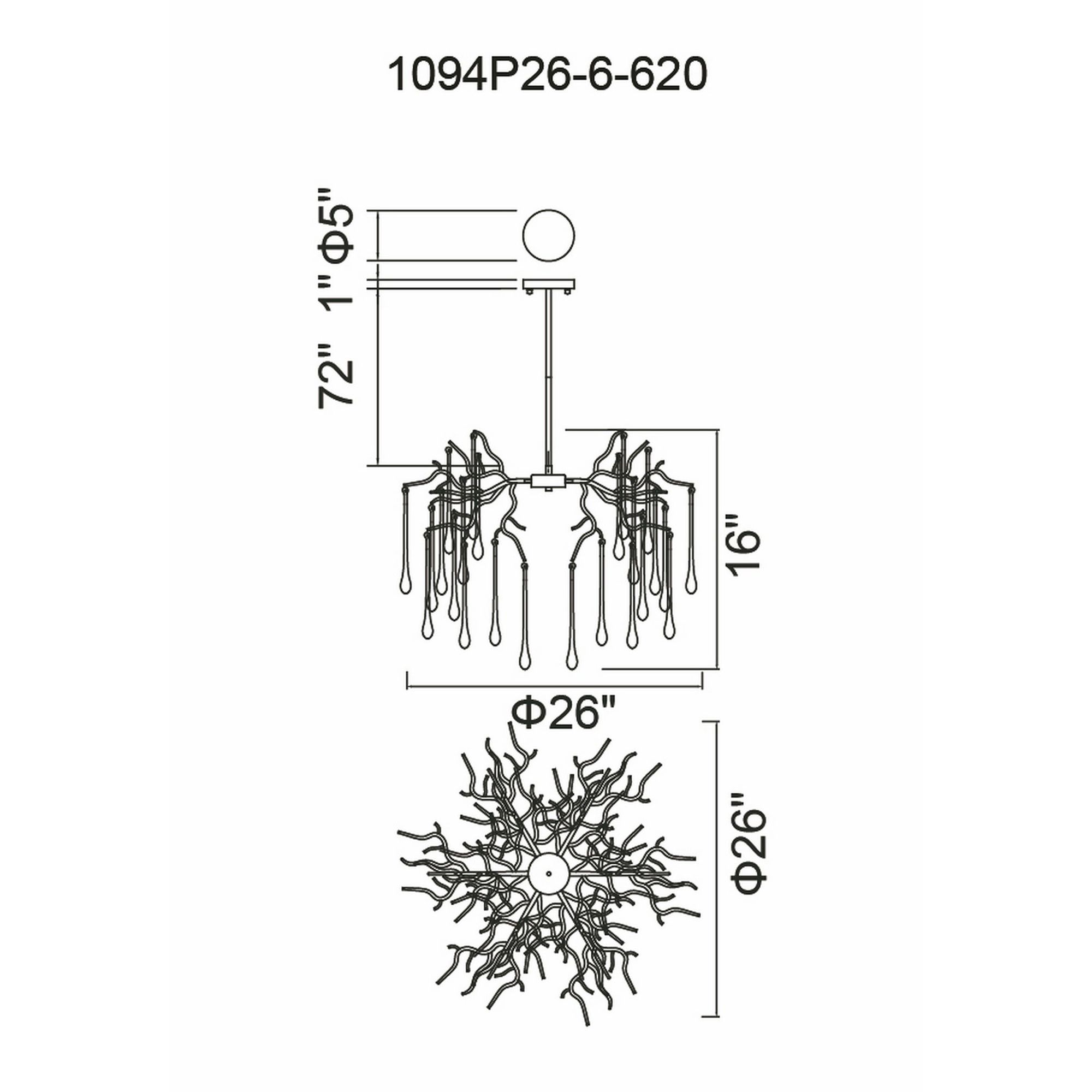 Image 6 Anita 6 Light Gold Leaf Chandelier more views