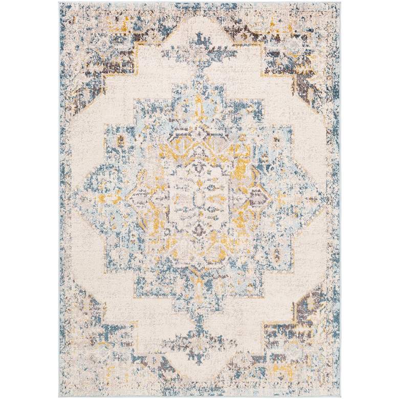 Image 2 Ankara AKR-2309 5'2"x7' Sky Blue Camel Rectangular Area Rug