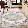 Thumbnail1 of Ankara AKR-2309 6'7"x9' Sky Blue Camel Rectangular Area Rug