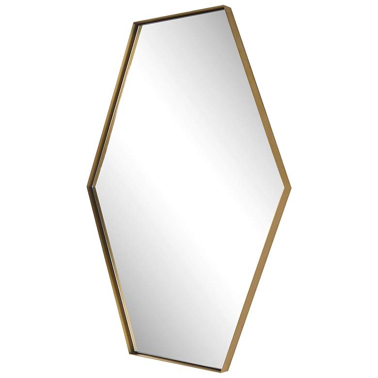Image 4 Ankara Brushed Brass 25" x 34" Hexagon Wall Mirror more views