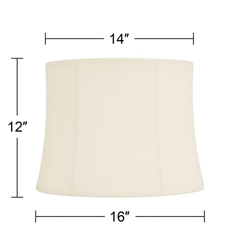 Image 7 Anlier Cream Softback Drum Lamp Shade 14x16x12 (Washer) more views