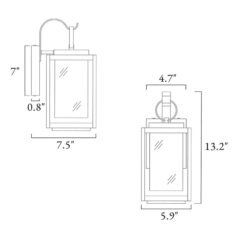 Image 5 Anlophafos 13 1/4" High Textured Black Outdoor Wall Light more views