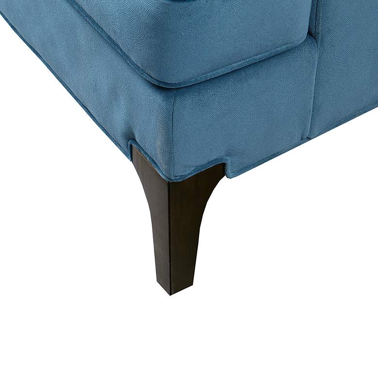 Image 4 Anna Blue Jacquard Fabric Accent Armchair more views