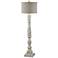 Anna Cottage Farmhouse Distressed White Column Floor Lamp