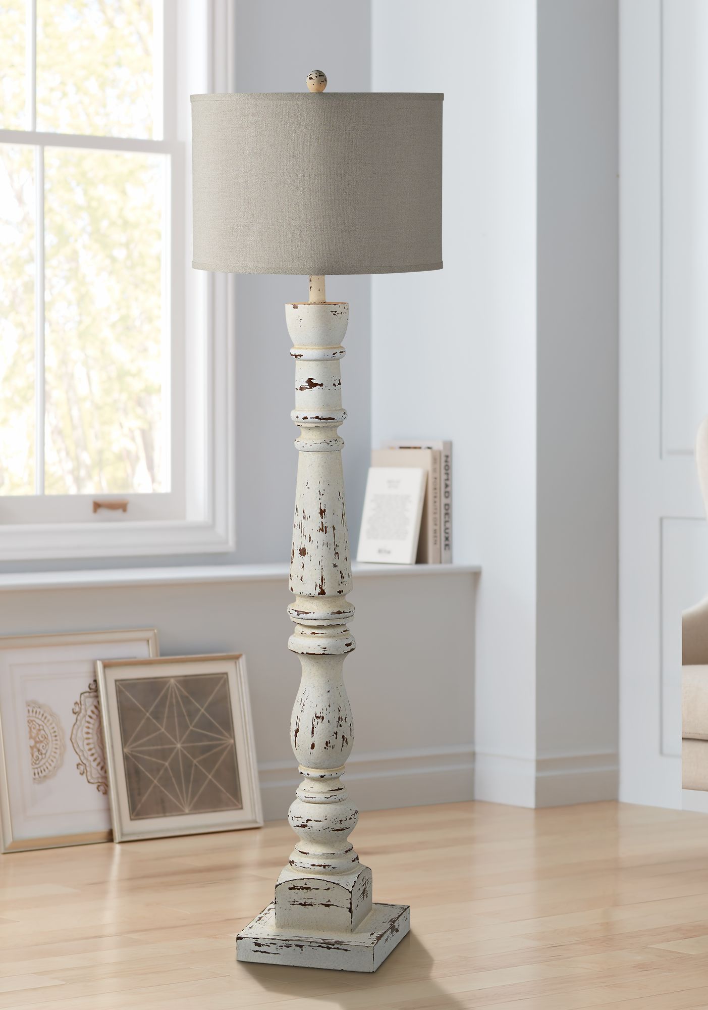 white floor lamp wood