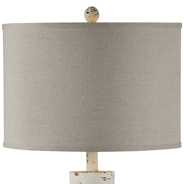 Image 3 Anna Cottage Farmhouse Distressed White Column Floor Lamp more views
