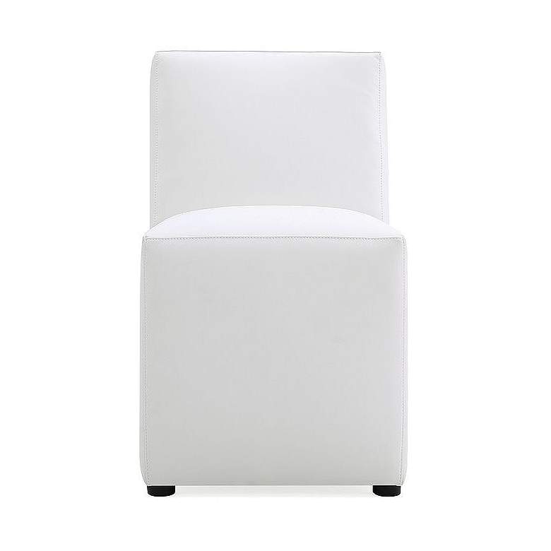 Image 1 Anna Modern Square Faux Leather Dining Chair in Cream
