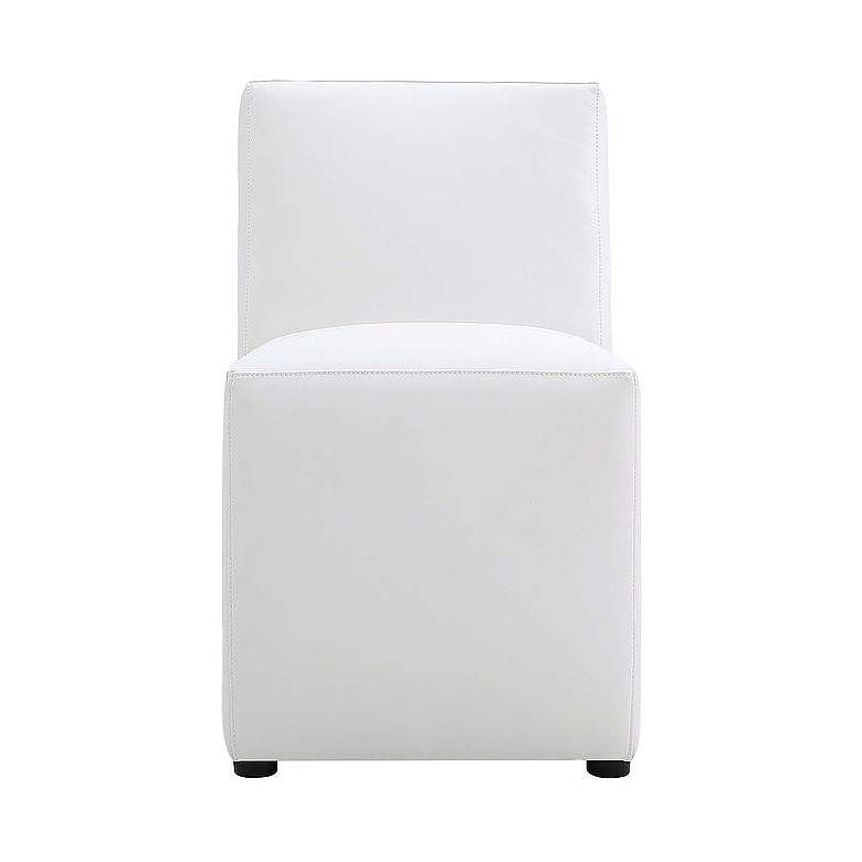 Image 1 Anna Modern Square Faux Leather Dining Chair in Cream