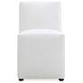 Anna Modern Square Faux Leather Dining Chair in Cream