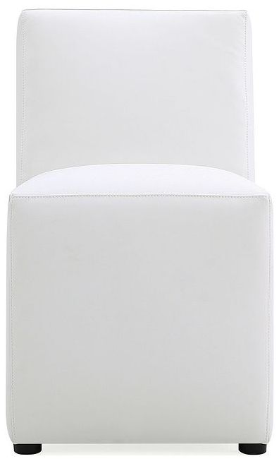 Image 2 Anna Modern Square Faux Leather Dining Chair in Cream more views