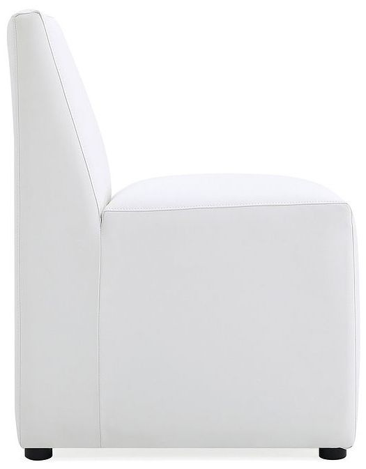 Image 6 Anna Modern Square Faux Leather Dining Chair in Cream more views