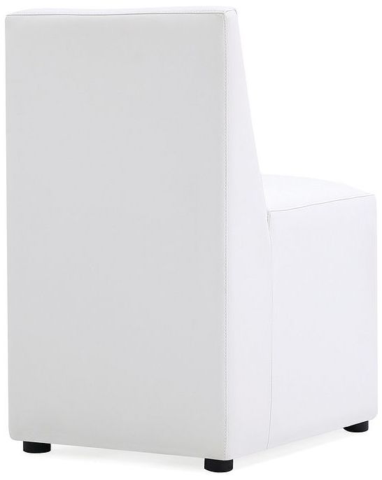 Image 7 Anna Modern Square Faux Leather Dining Chair in Cream more views