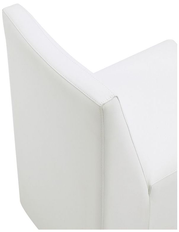 Anna Modern Square Faux Leather Dining Chair in Cream