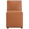 Anna Modern Square Faux Leather Dining Chair in Saddle