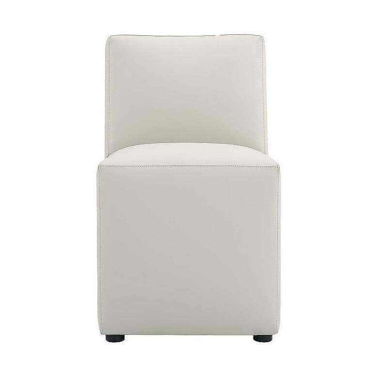 Image 1 Anna Square Faux Leather Dining Chair in Light Stone Grey
