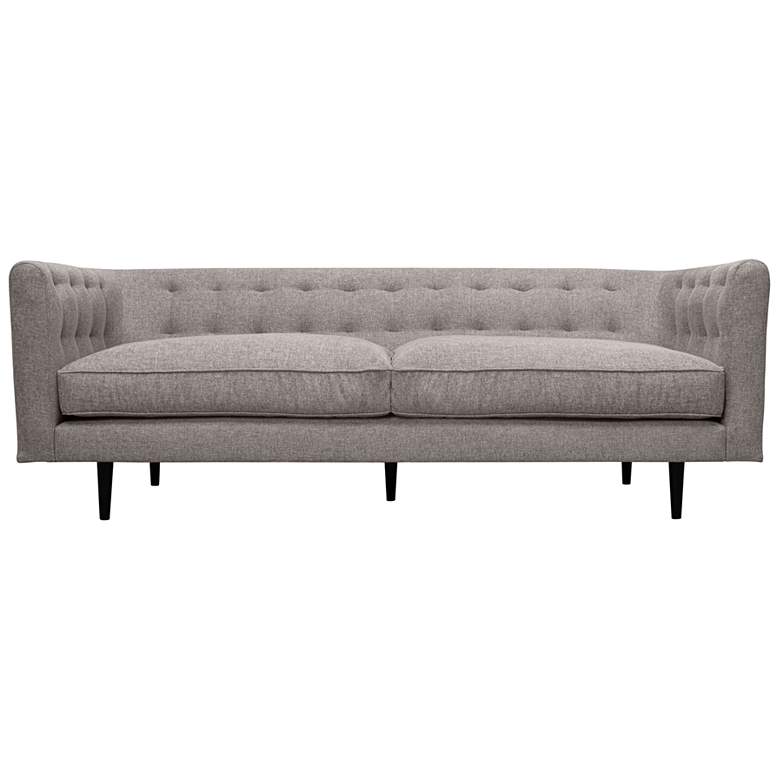 Image 1 Annabelle 80 in. Modern Sofa in Gray Fabric, and Black Wood Legs