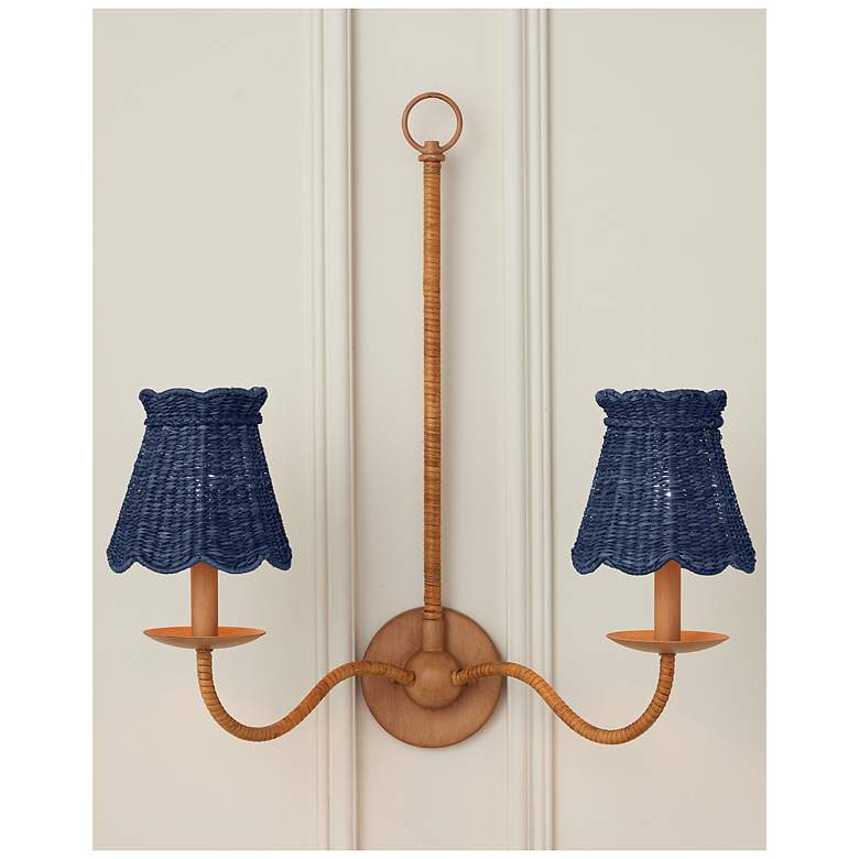 Image 7 Annabelle Indigo Tapered Chandelier Shade 6x6x6 (Clip-On) more views