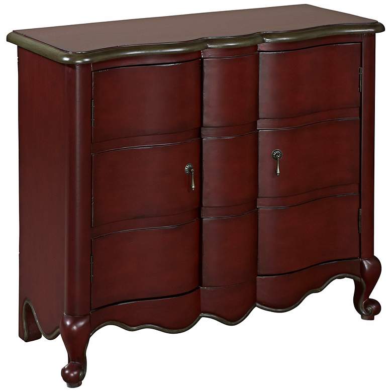 Image 1 Annabelle Red Scalloped 2-Door Chest