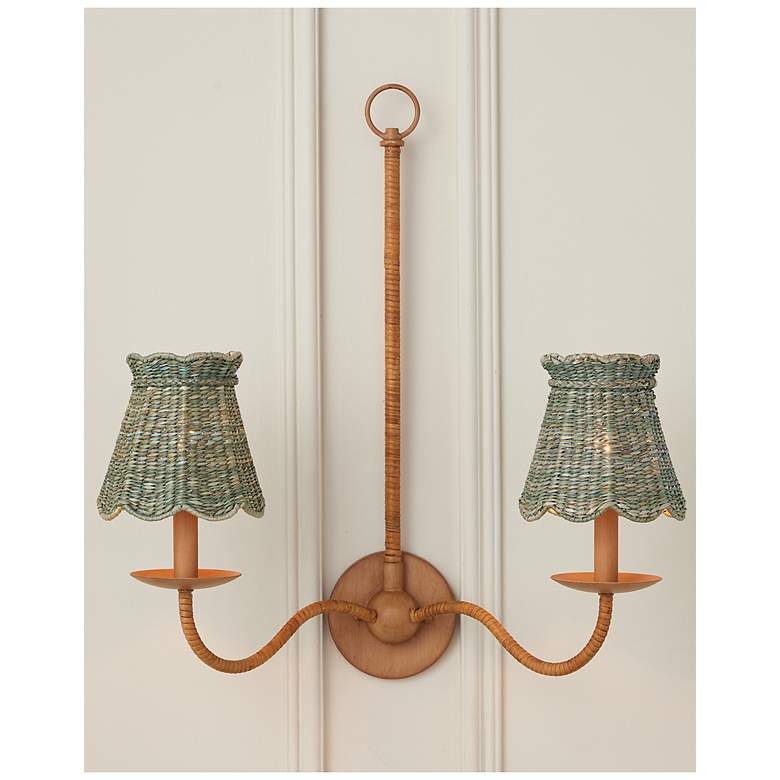Image 7 Annabelle Teal Tapered Chandelier Shade 6x6x6 (Clip-On) more views