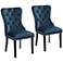 Annabelle Tufted Blue Velvet Dining Chairs Set of 2