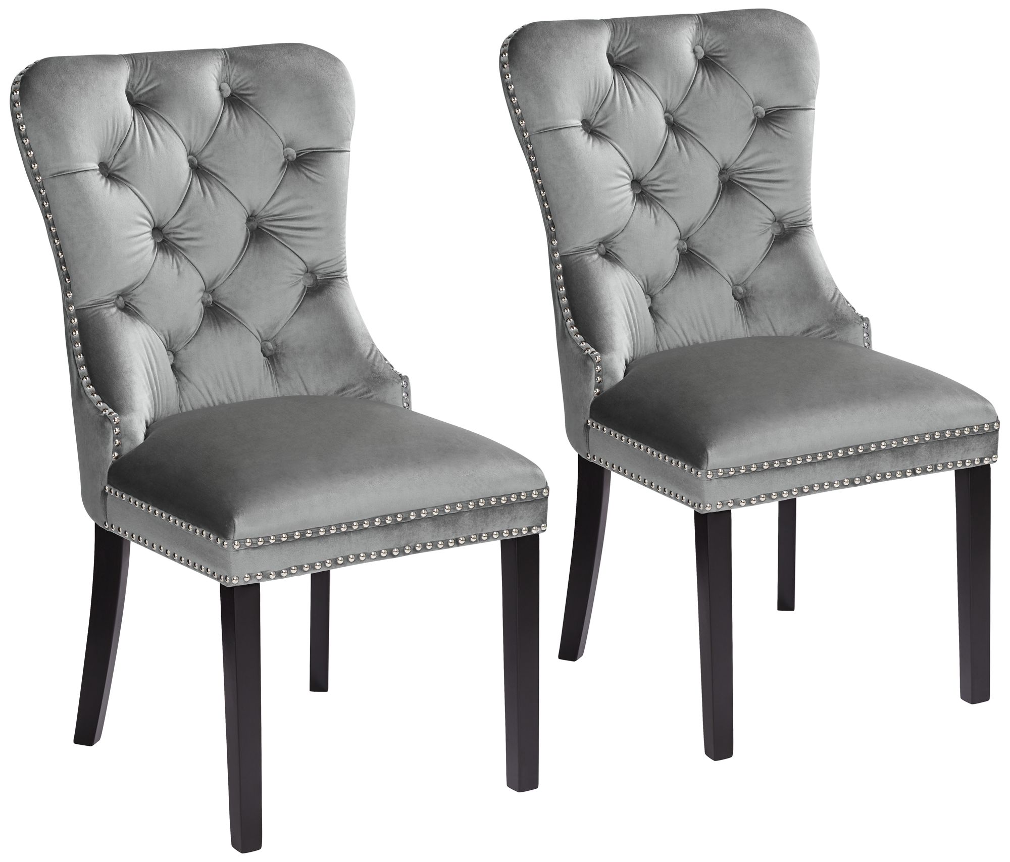 Gray tufted 2024 dining chairs