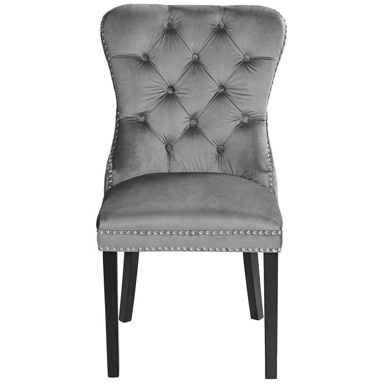 Image 7 Annabelle Tufted Gray Velvet Dining Chairs Set of 2 more views