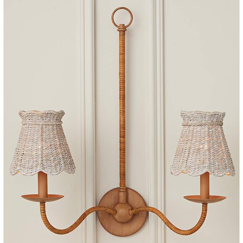 Image 6 Annabelle White-Washed Tapered Chandelier Shade 6x6x6 (Clip-On) more views