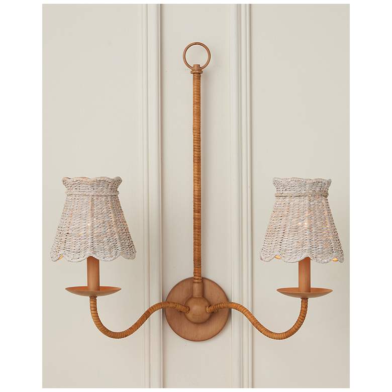 Image 7 Annabelle White-Washed Tapered Chandelier Shade 6x6x6 (Clip-On) more views