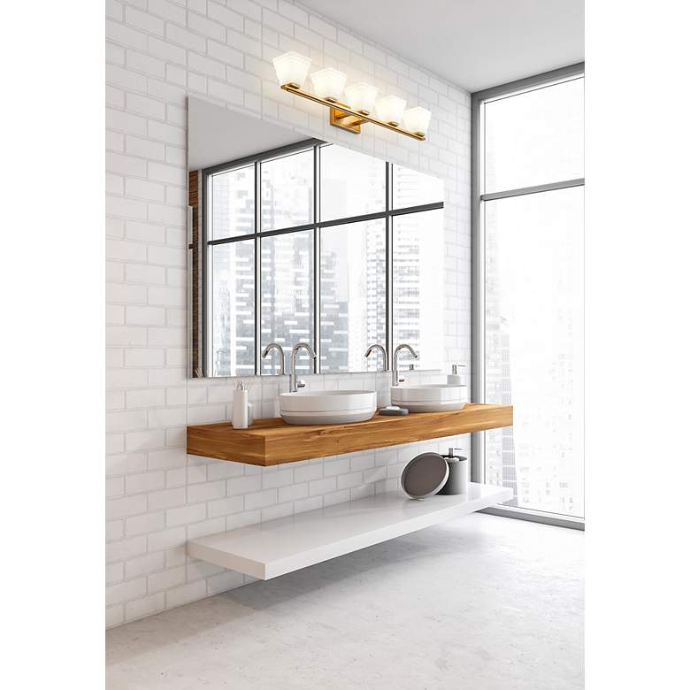 Image 3 Annalise 42" Wide Modern Gold 5-Light Bath Light more views