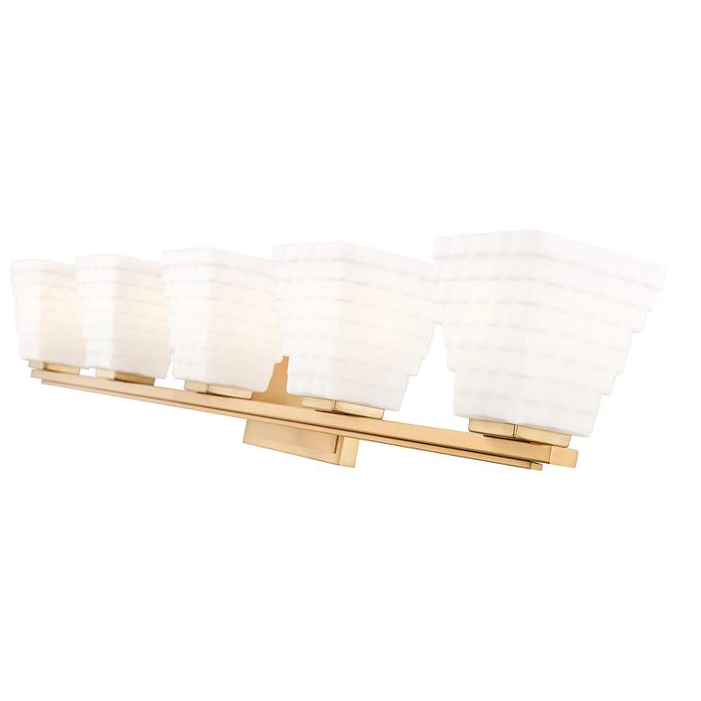 Image 7 Annalise 42" Wide Modern Gold 5-Light Bath Light more views