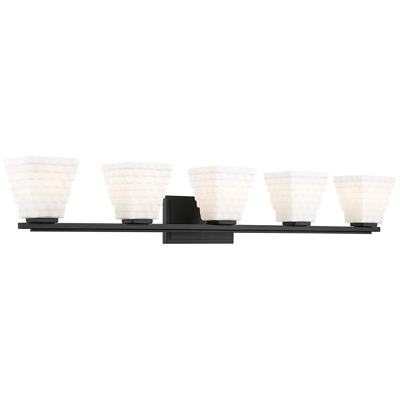Image 1 Annalise by Z-Lite Matte Black 42 inch 5 Light Vanity