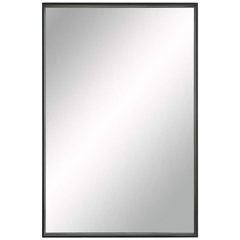 Image 2 Annalise Matte Black 30 inch x 45 inch Rectangular Wall Mirror