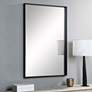 Annalise Matte Black 30" x 45" Rectangular Wall Mirror