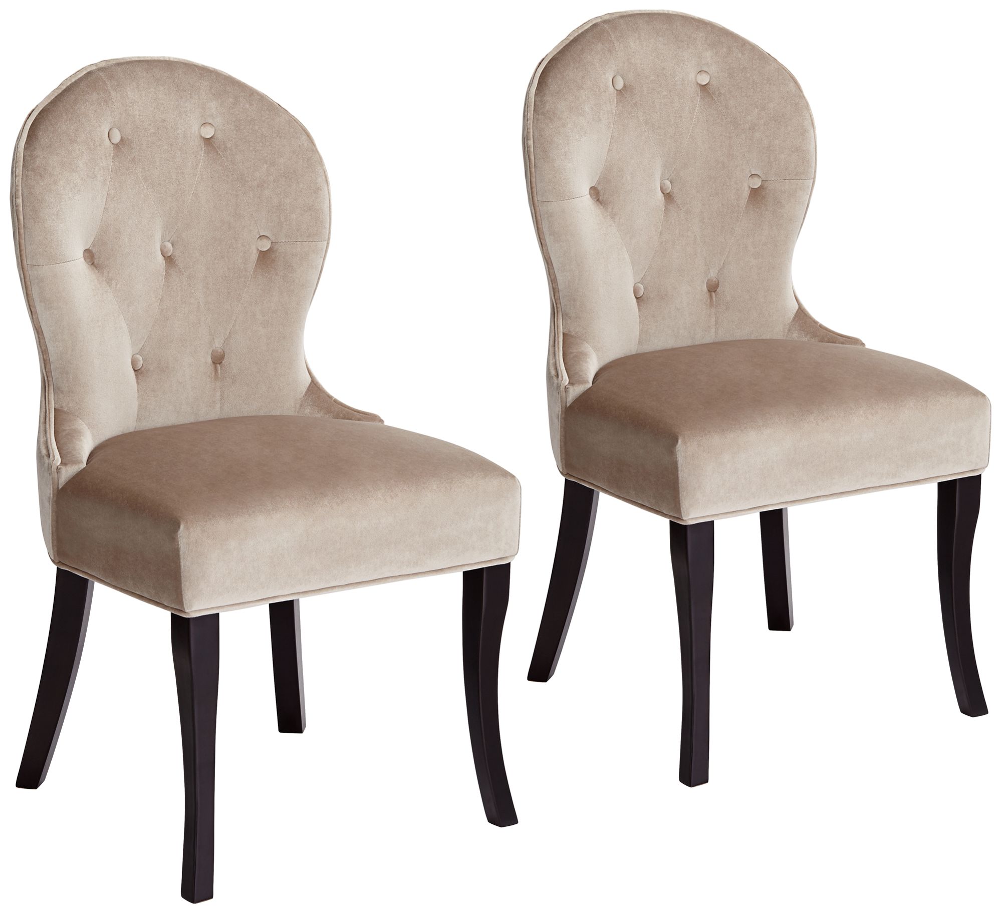 Anne Tufted Back Velvet Dining Chair Set of 2