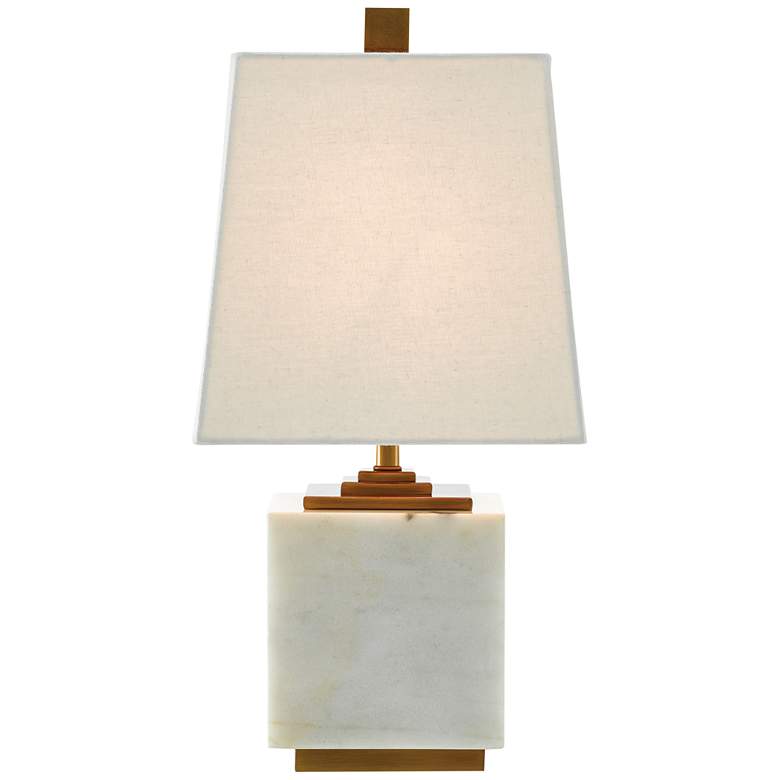 Image 2 Annelore 16 1/2 inch High White Marble Accent Table Lamp