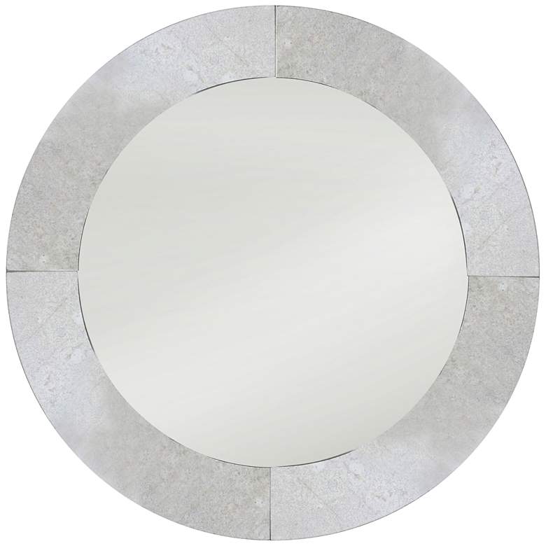 Image 1 Annesdale Antique Glass 32 inch Round Frameless Wall Mirror
