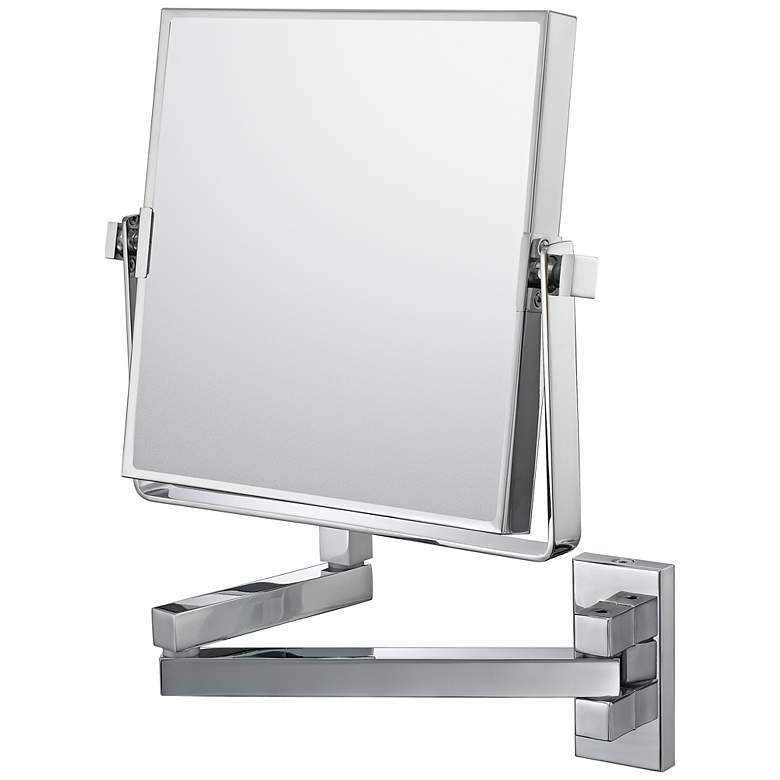 Image 1 Annete Chrome 5X Magnified Double Arm Makeup Wall Mirror