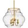 Annette 14" Wide Brushed Champagne Bronze 3-Light Pendant With Clear G