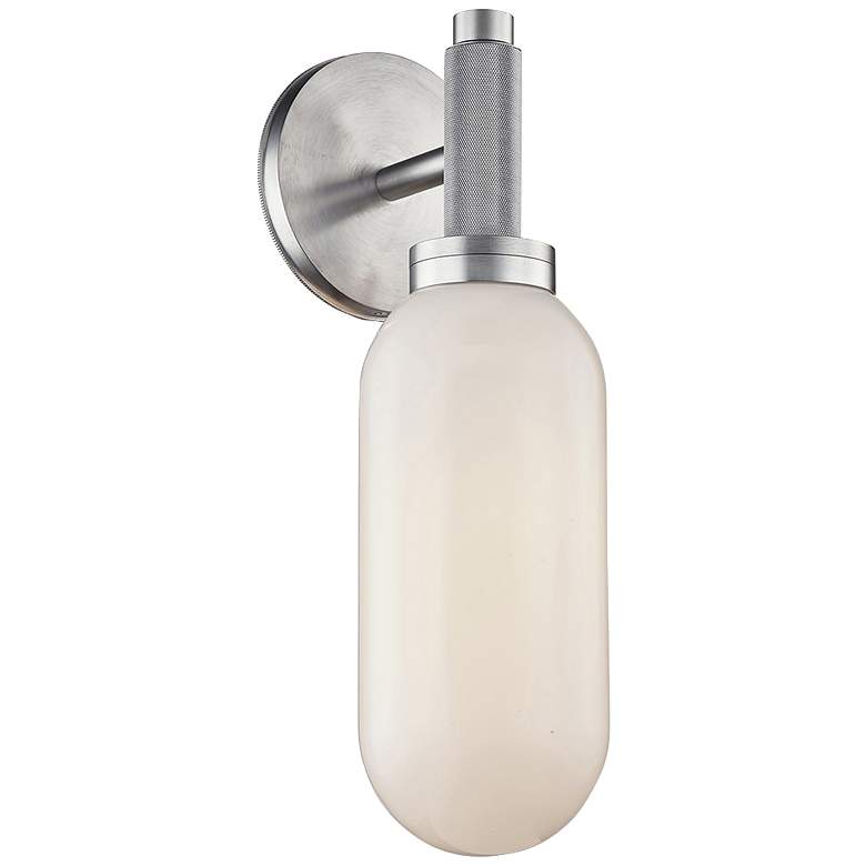 Image 1 Annex 17 1/4" High Anodized Aluminum and White Wall Sconce