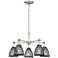 Annex 25"W Antique Nickel and Matte Black 5-Light Chandelier