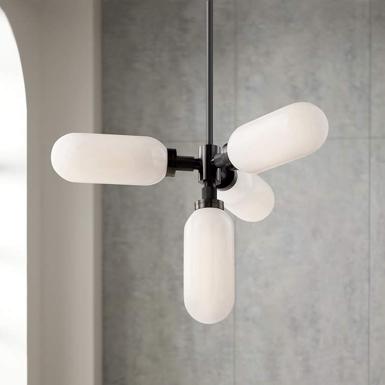 Image 1 Annex 31 1/2" Wide Anodized Black 4-Light Pendant Light