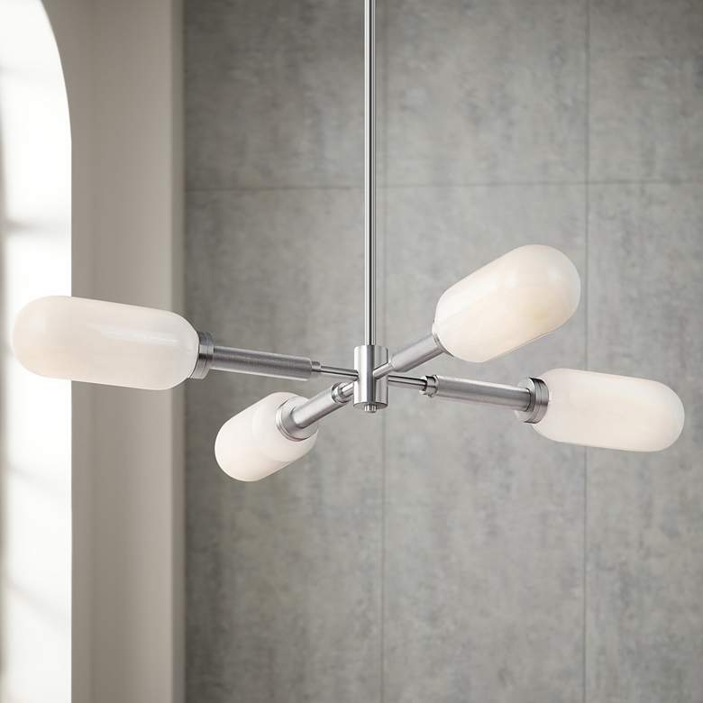 Image 1 Annex 47 1/2" Wide Anodized Aluminum 4-Light Pendant Light