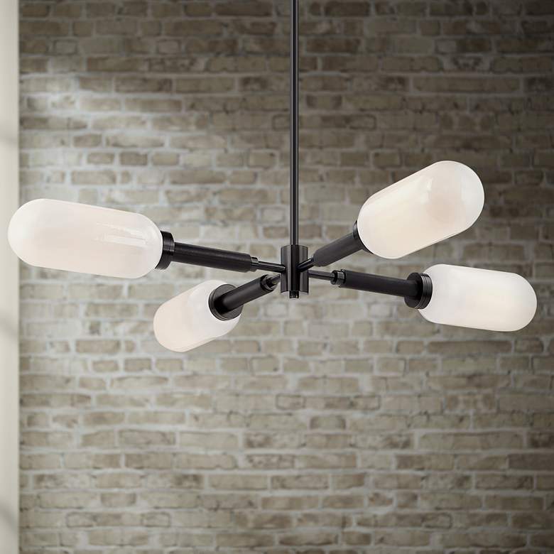 Image 1 Annex 47 1/2" Wide Anodized Black 4-Light Pendant Light